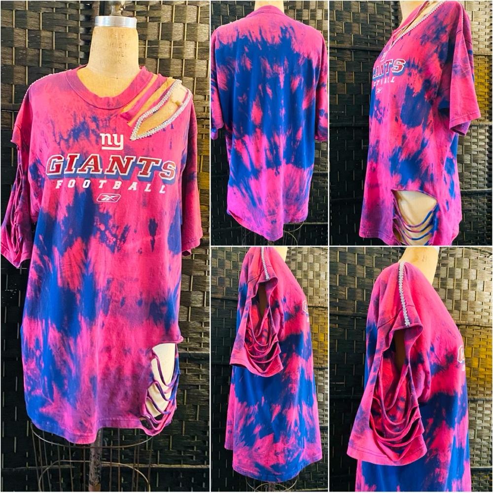 One of a kind Upcycked Tie Dyed glamm and deconstructed tee